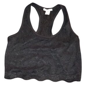 𝅺Boxxolo size small black lace cropped tank with lace back